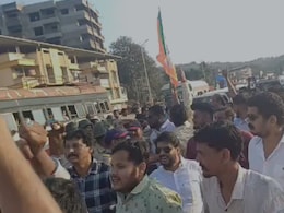Stones Thrown At Ex-MP Nilesh Rane's Car In Maharashtra As BJP, Thackeray Sena Clash Stones Thrown At Ex-MP Nilesh Rane's Car In Maharashtra As BJP, Thackeray Sena Clash