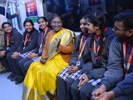 Video: President Murmu Takes Ride In Delhi Metro, Interacts With School Students