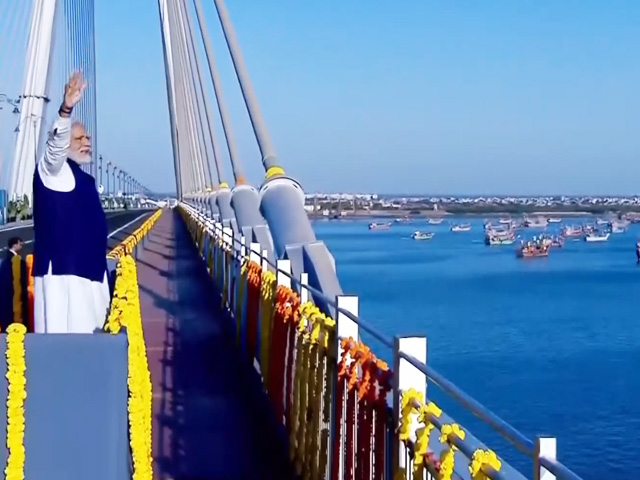 PM Modi Inaugurates India's Longest Cable-Stayed Bridge In Gujarat