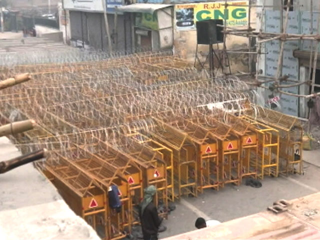 Barricades At Singhu Border To Stop Farmers 'Delhi Chalo' March