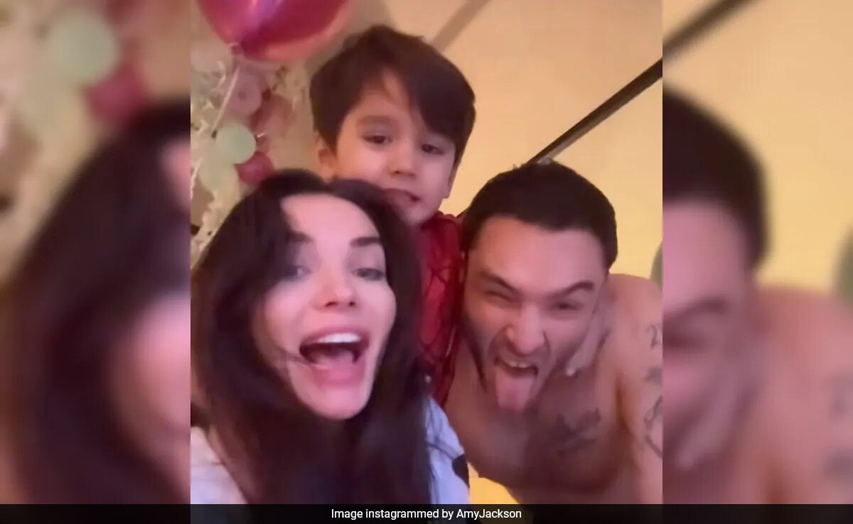 Pics: Amy Jackson's Birthday Celebrations With Fiance Ed Westwick And Son By Her Side