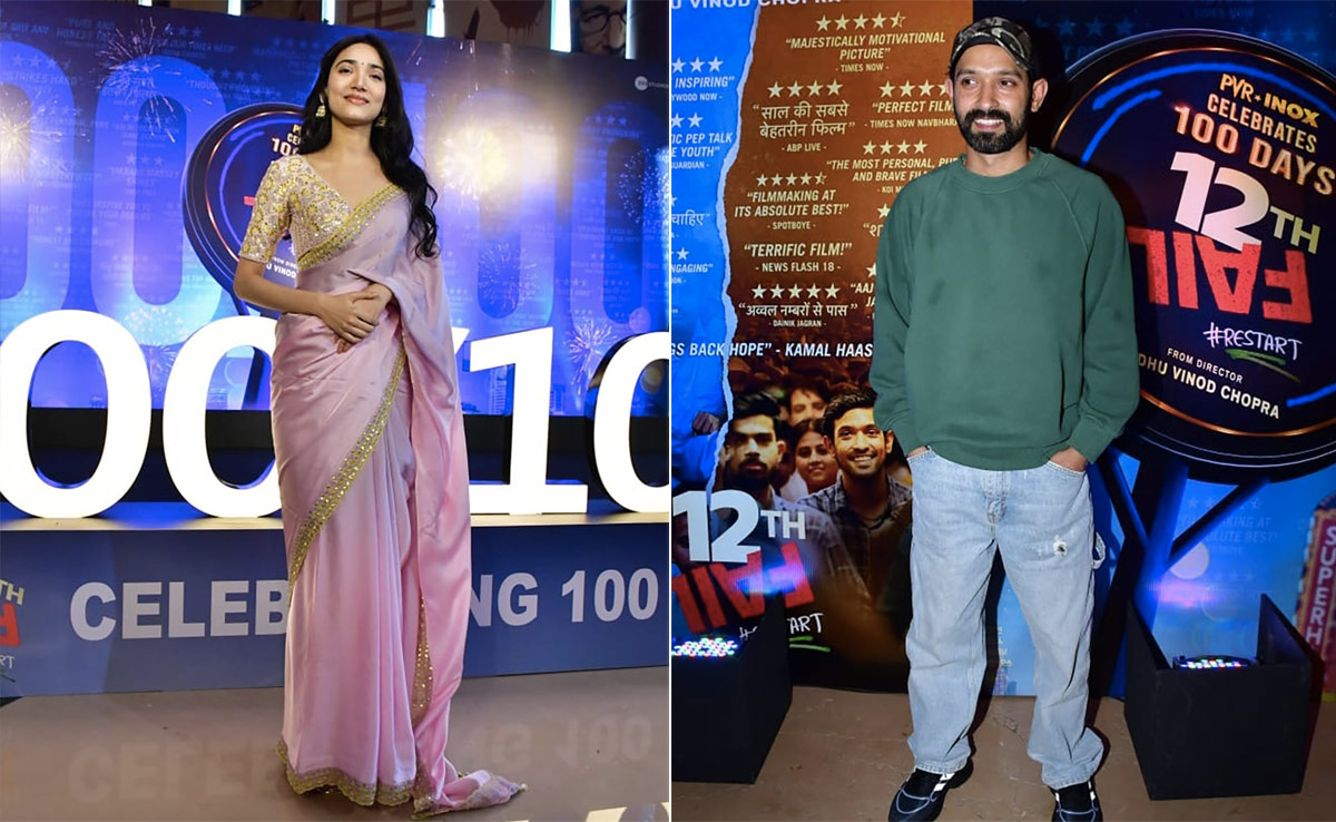 Vikrant Massey, Medha Shankr And Team At <i>12th Fail</i> Success Party