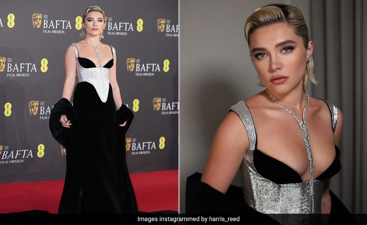 BAFTAs 2024: Florence Pugh's Silver Cutaway Corset Gown Made For A Head-Turning Entry On The Red Carpet