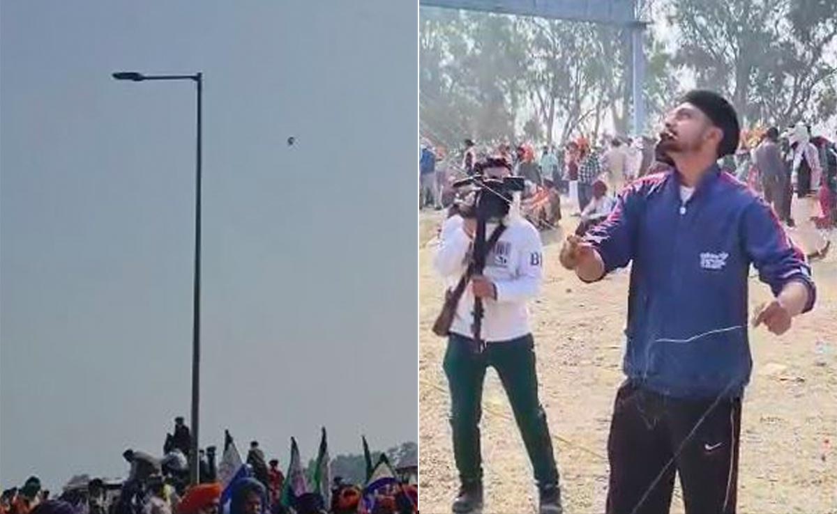 Farmers Fly Kites To Tackle Drones Carrying Tear Gas Shells
