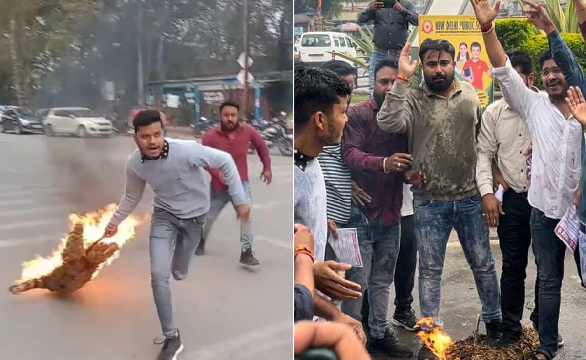 Ambikapur में युवा कांग्रेस ने डिप्टी CM का पुतला फूंका, अपराधियों को संरक्षण देने का लगाया आरोप