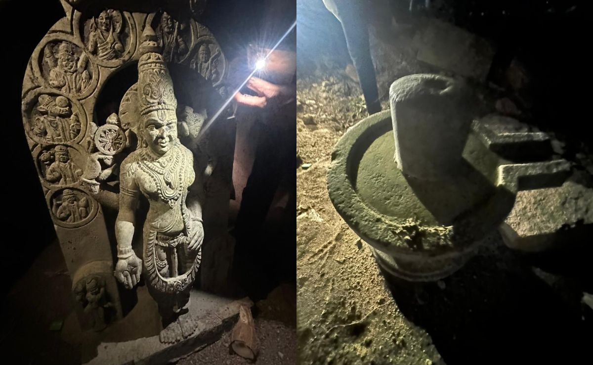 Centuries-Old Vishnu Idol, <i>Shivling</i> Found In Karnataka Riverbed