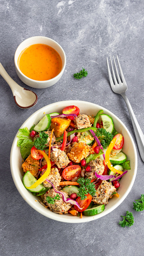 This mouth-watering dish - Mediterranean Chicken Bowl, is perfect for a quick dinner