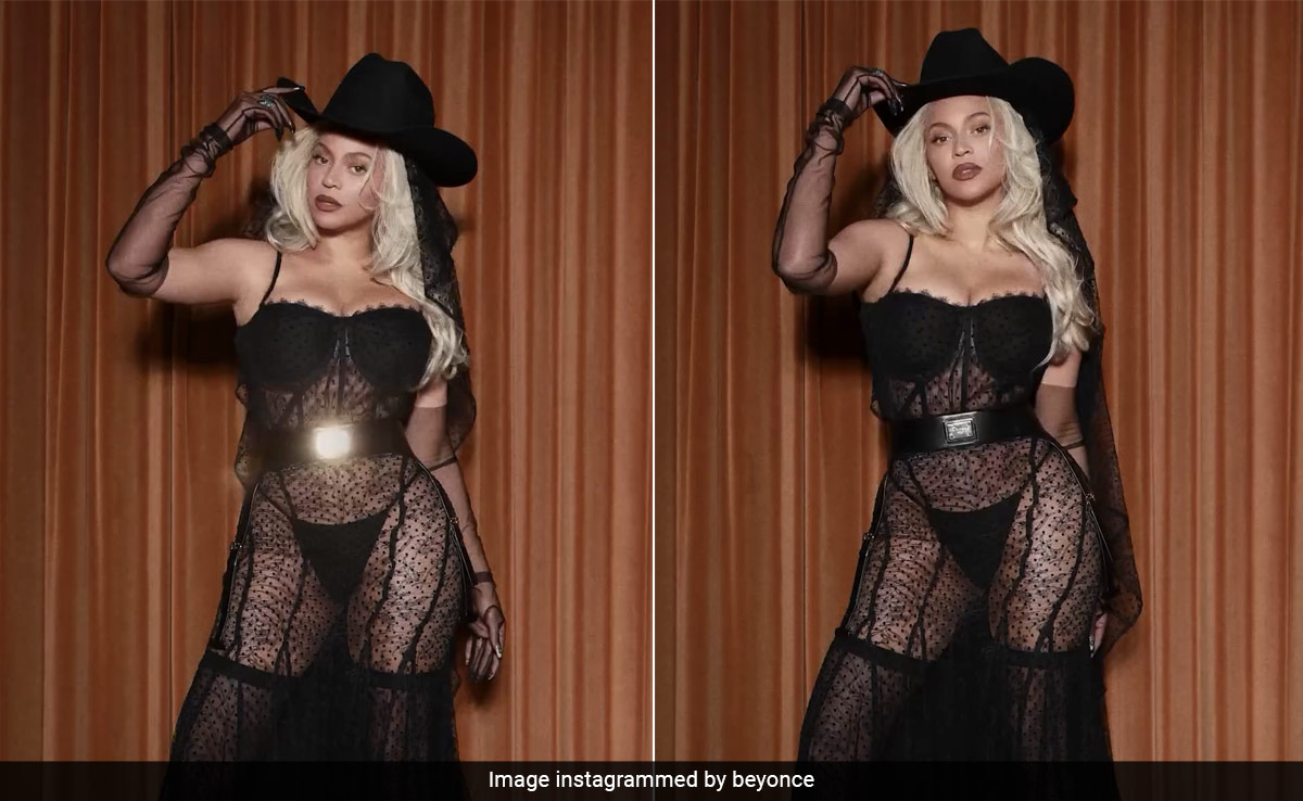 Beyonce Dressed Up As A Cowgirl Bride For Valentine's Day In Black Lace? A Million Times Yes