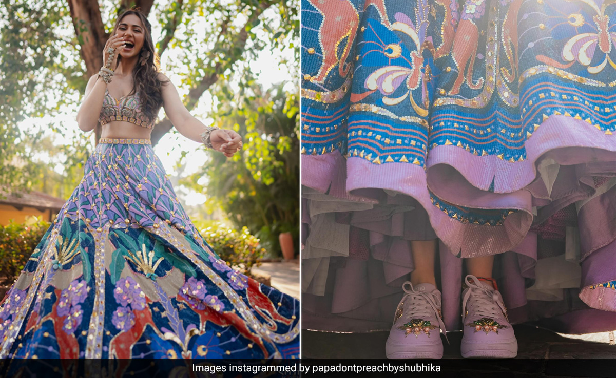 Rakul Preet Singh Made Sure She Was The Coolest Bride When She Paired Her <i>Lehenga</i> With Lilac Sneakers