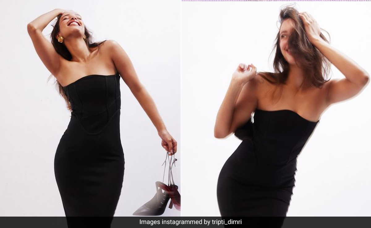 Triptii Dimri's "Cancelled Plans" In A Strapless Black Dress Turned Out To Be A Fashionable Treat