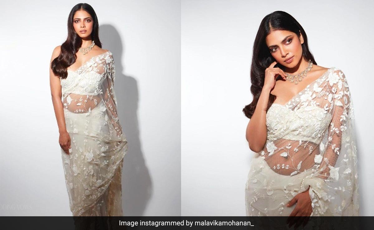 So Many <i>Sarees</i> In The World And Cover Girl Malavika Mohanan's White <i>Saree</i> Still Stands Out The Brightest