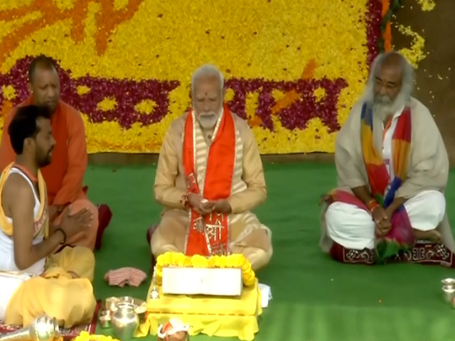 PM Modi Lays Foundation Stone Of Kalki Dham Temple In Uttar Pradesh