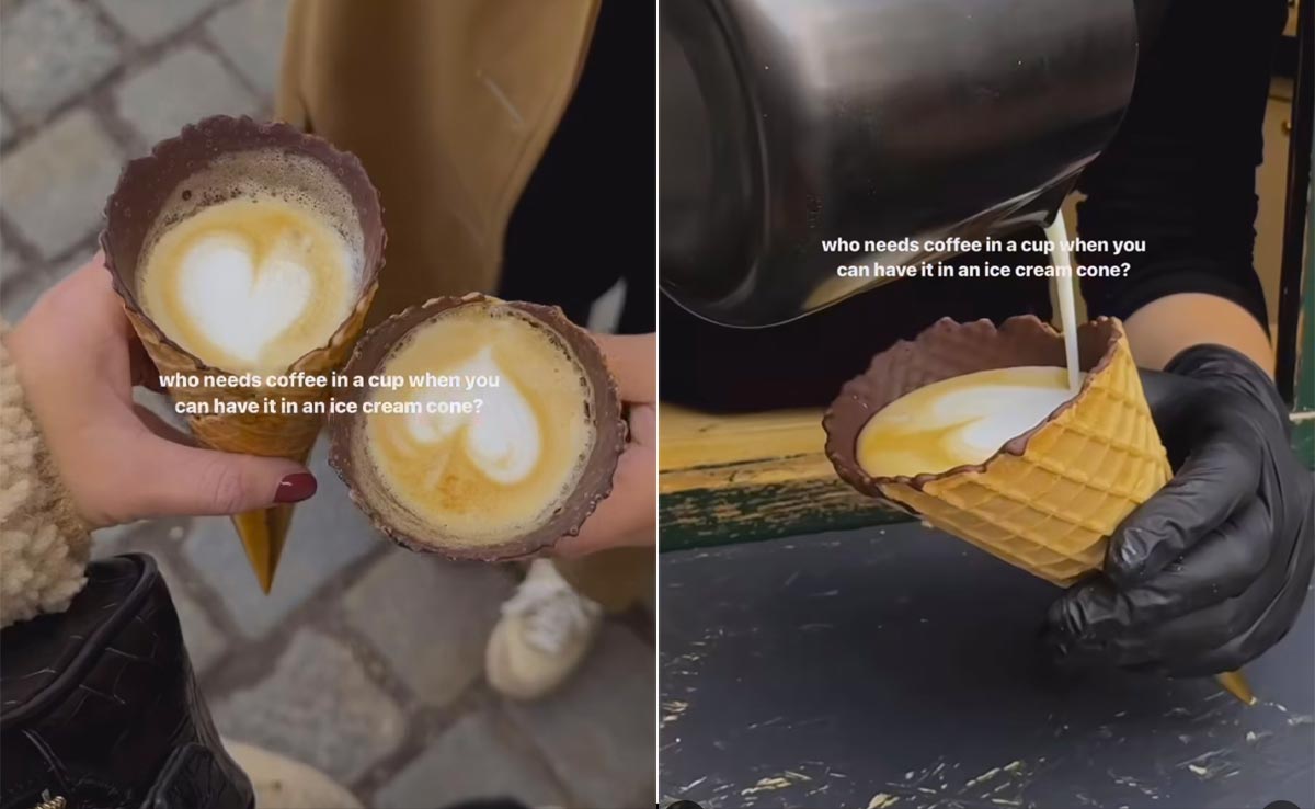 Would You Drink Coffee From An Ice-Cream Cone? Viral Trend Attracts Coffee Lovers