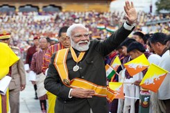 PM Modi Receives Bhutan's Highest Civilian Award 'Order Of The Druk Gyalpo' PM Modi Receives Bhutan's Highest Civilian Award 'Order Of The Druk Gyalpo'