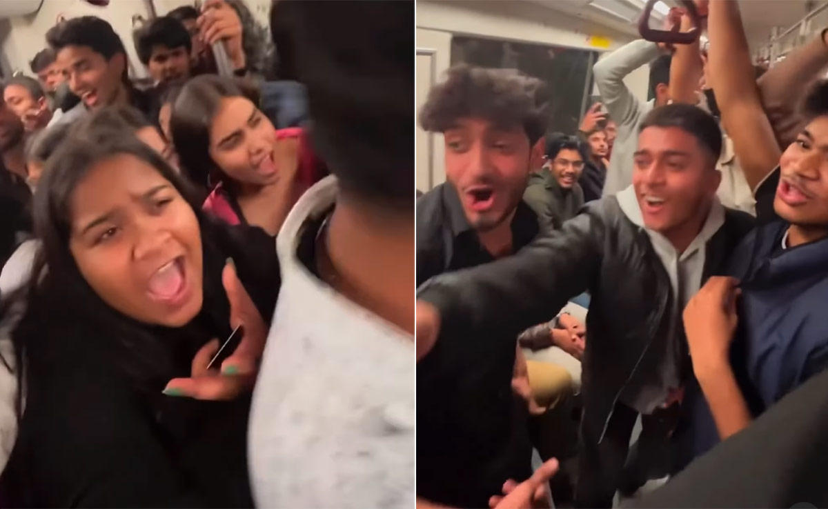 दिल्ली मेट्रो में झूमते-नाचते और गाते दिखी पब्लिक, वायरल वीडियो देख बोले लोग- ट्रेन में चल रहा लाइव कॉन्सर्ट