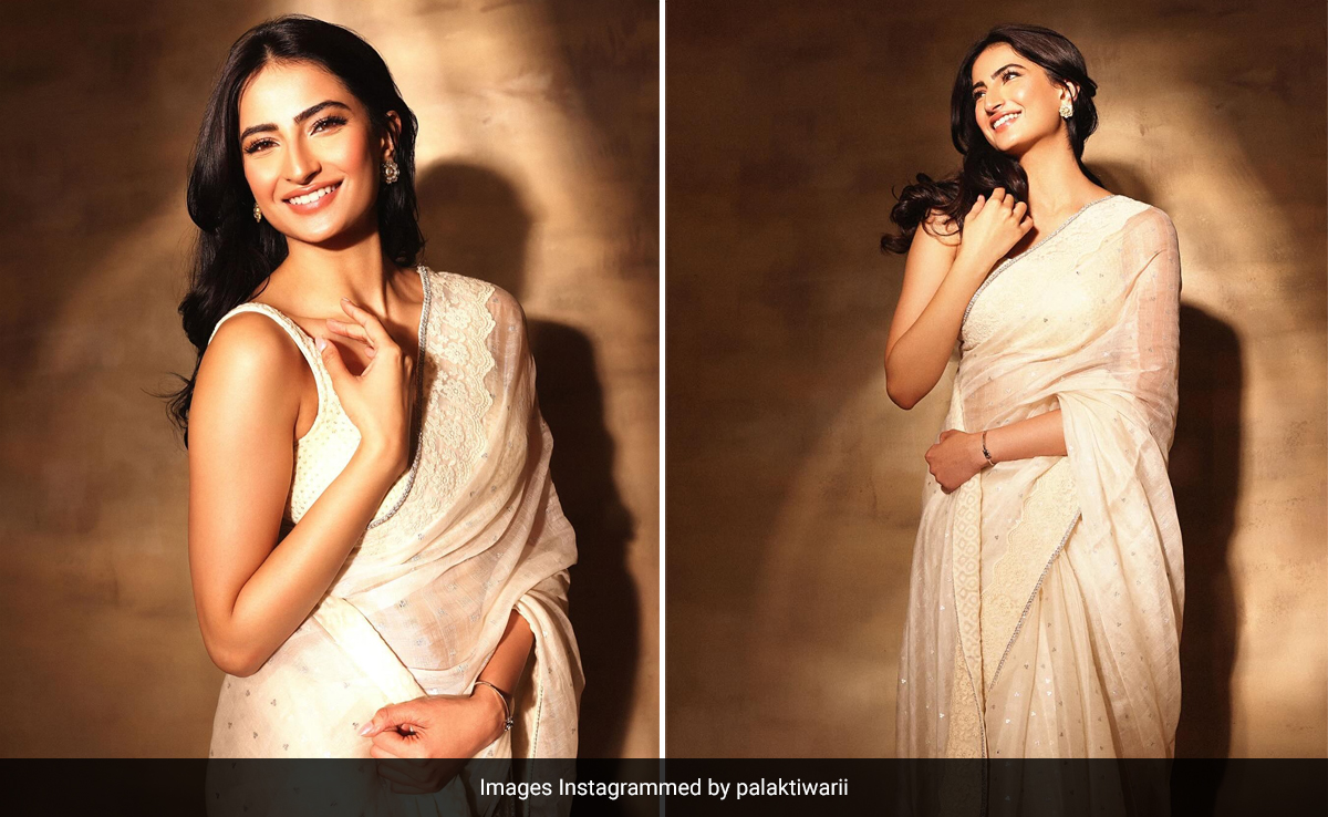 Palak Tiwari In A Beautiful Ivory <i>Saree</i> Draws Us Closer To Summer