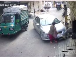 Woman Sweeping Outside Delhi Home Crushed By Out Of Control Car, Shows CCTV