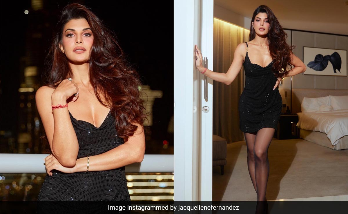 Jacqueliene Fernandez's Black Shimmery Versace Dress Wins The LBD Game Fair And Square