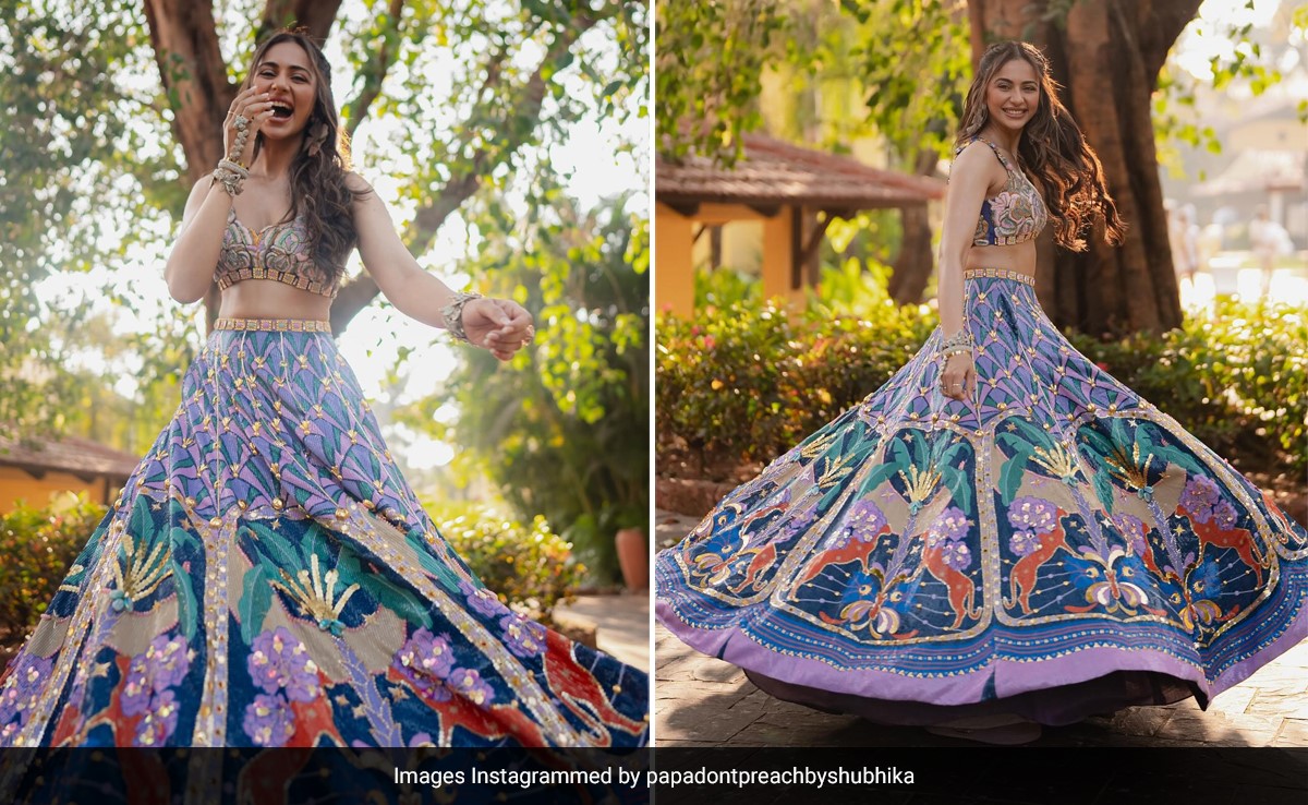 Rakul Preet Singh Was A Beautiful Bohemian Bride In A Papa Don't Preach <i>Lehenga</i> For Her <i>Haldi</i> Ceremony