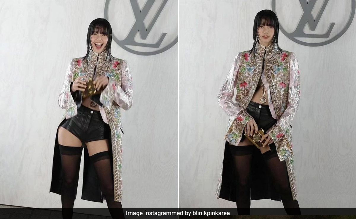 In An Embroidered Jacket And Micro Shorts, Blackpink's Lisa Steals The Louis Vuitton PFW 2024 Show