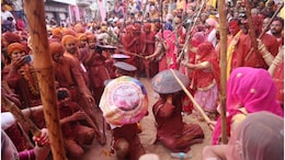 Lathmar Holi Celebrations: लट्ठमार होली देखने के लिए देश से ही नहीं बल्कि विदेशों से भी आए हजारों श्रद्धालु