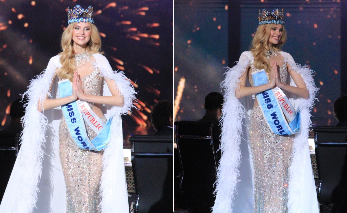 Miss Czech Republic Looks Gorgeous In A Sparkly Pastel To Bag The Miss World 2024 Crown