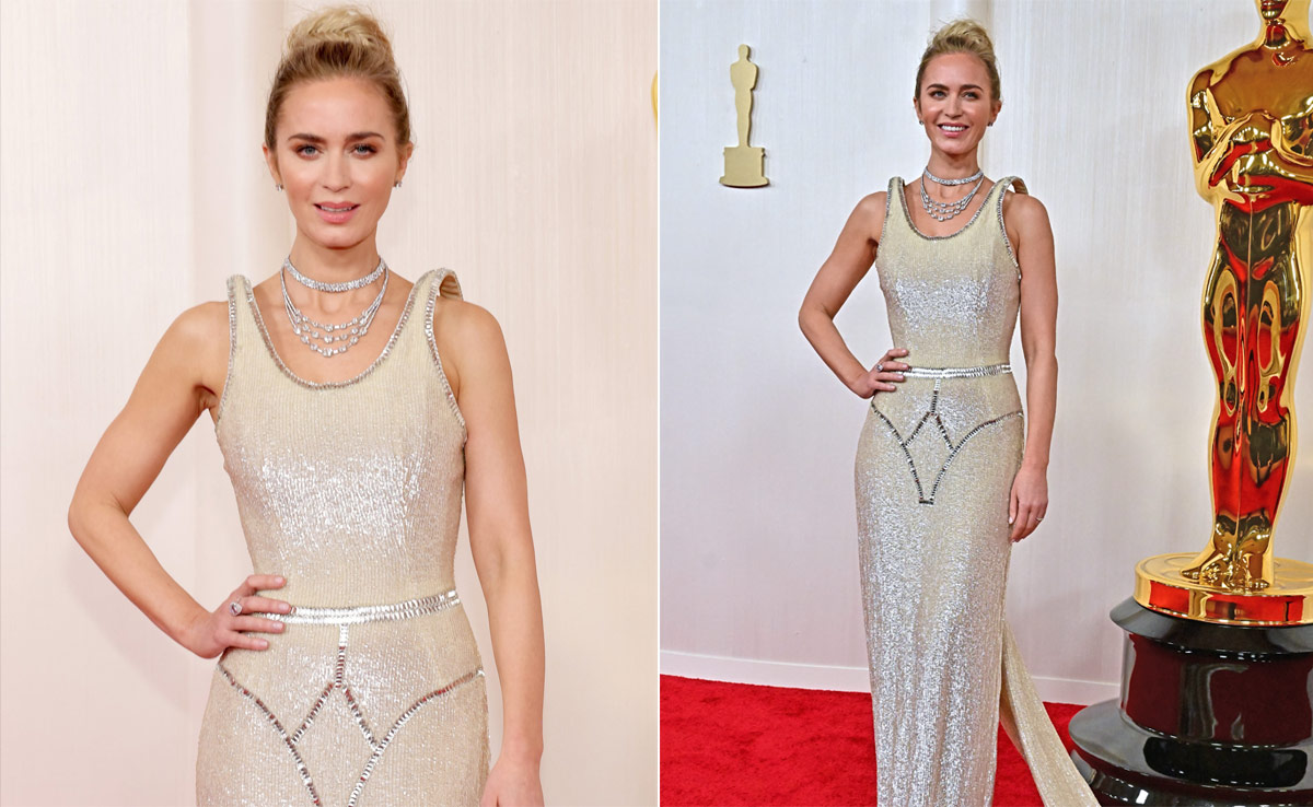Oscars 2024: Emily Blunt Deserves Every Award For Her Crystal Lingerie Outlined Gown