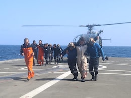 Watch: Indian Navy Warship Rescues 21 From Ship Hit By Houthi Missile