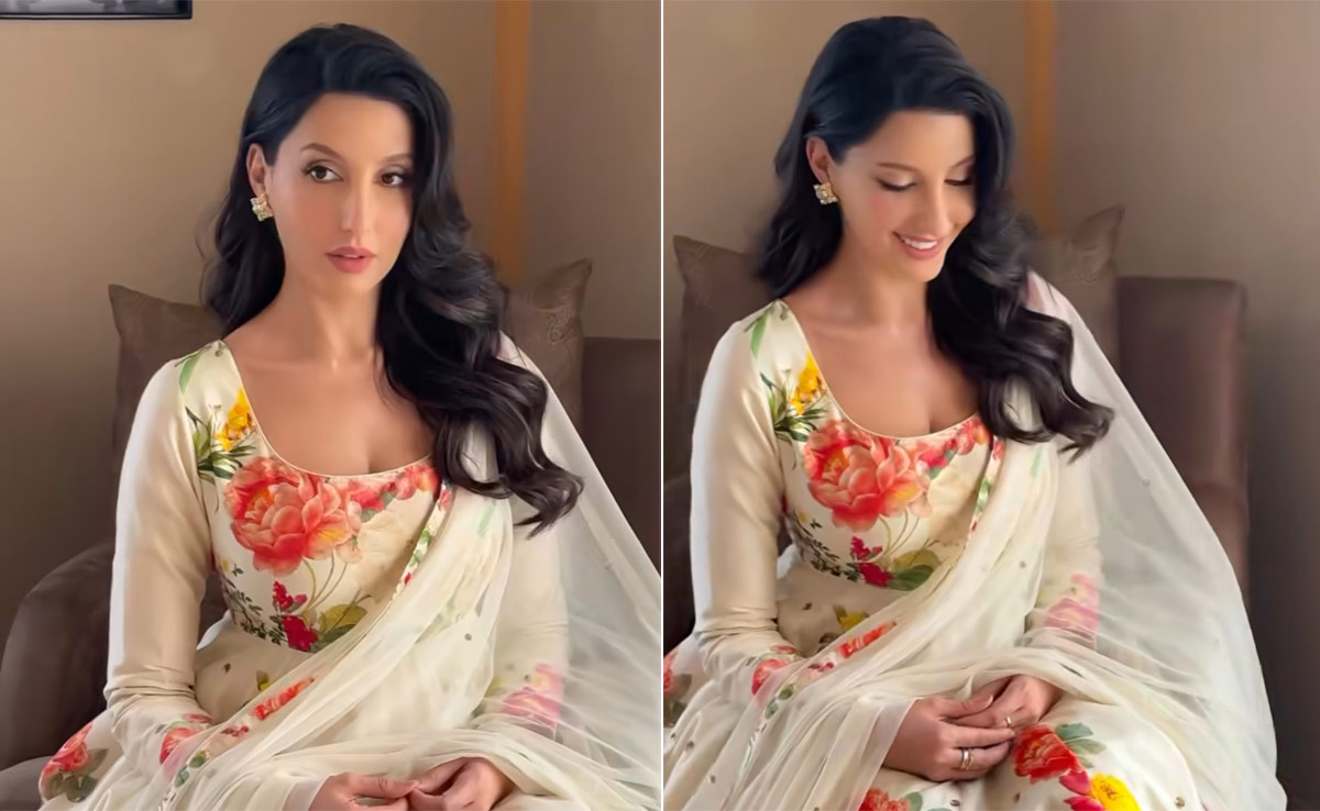 Nora Fatehi In A Floral <i>Anarkali</i> Suit Serves Ethnic Elegance At Its Best