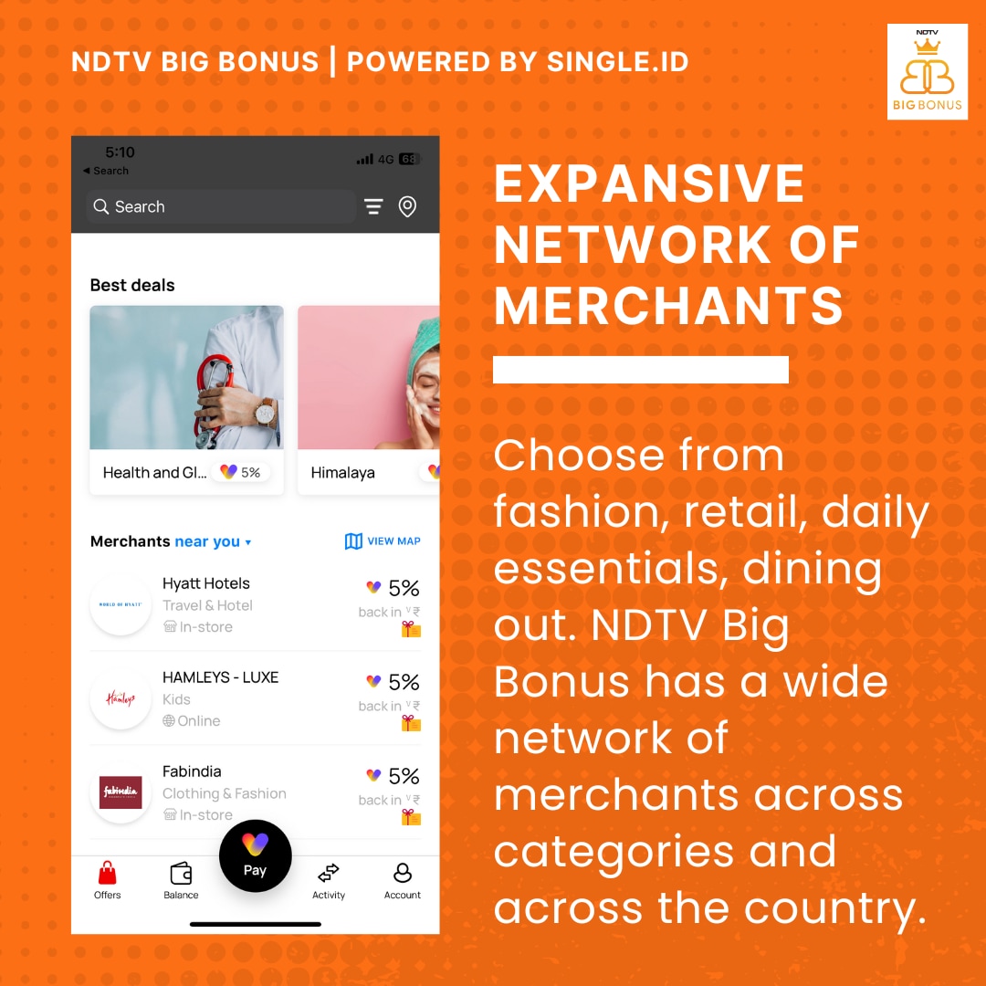 NDTV Big Bonus boasts an expansive network of partner merchants.