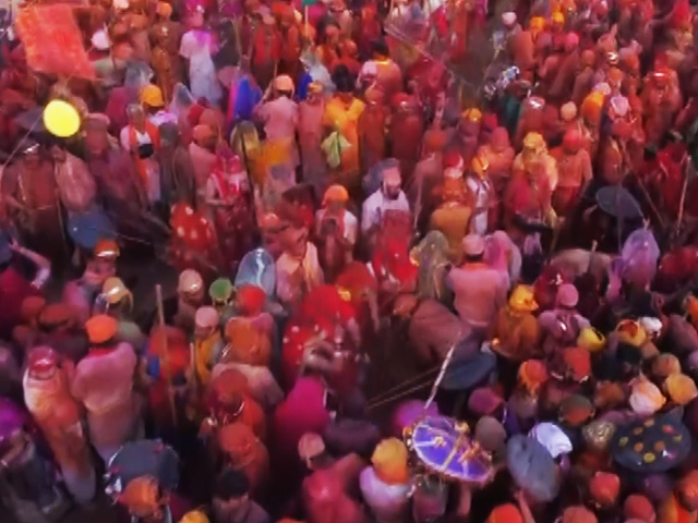 "Good Vibes..." Lathmar Holi In UP's Mathura Fascinates Foreign Tourists