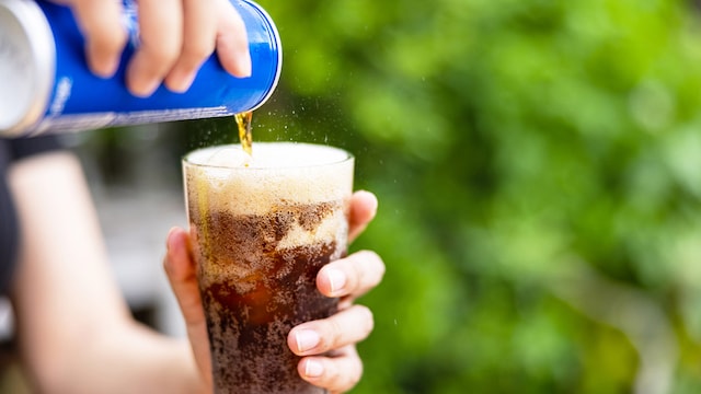 Drinks like soda, sweetened coffee, and fruit juices are packed with sugar and calories
