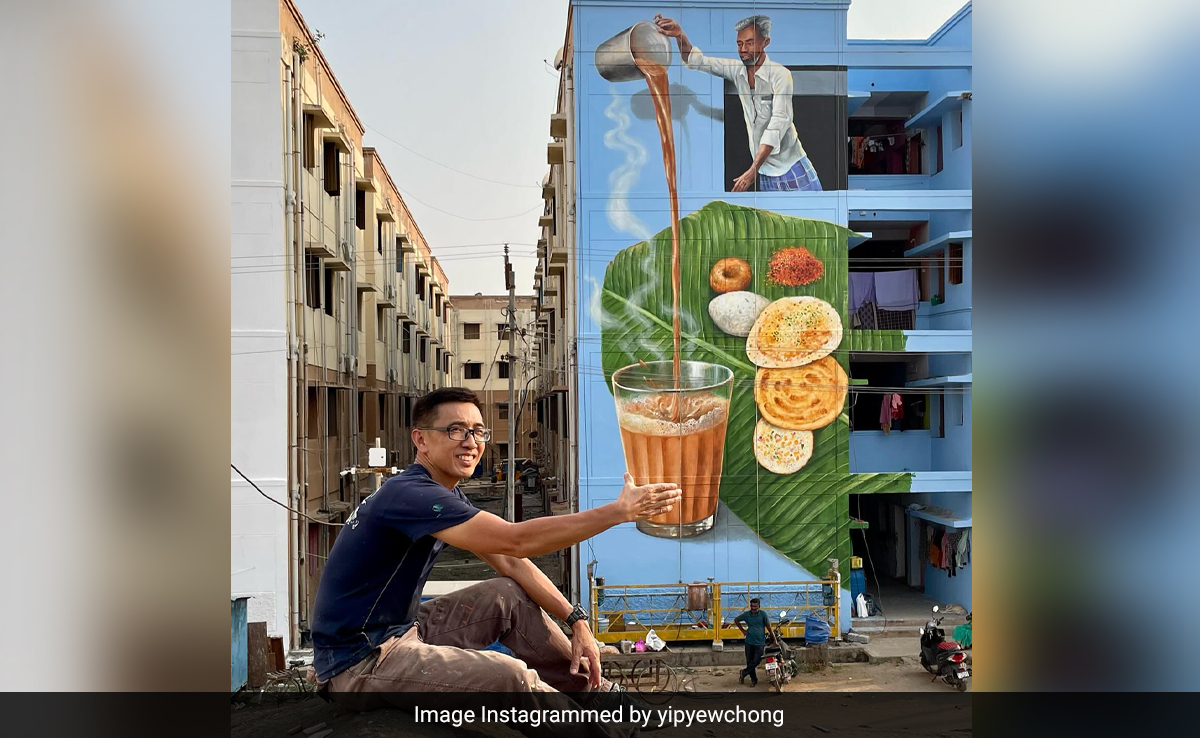 Viral: Singaporean Artist Paints Giant Food-Themed Mural In Tamil Nadu, Wins Hearts Online
