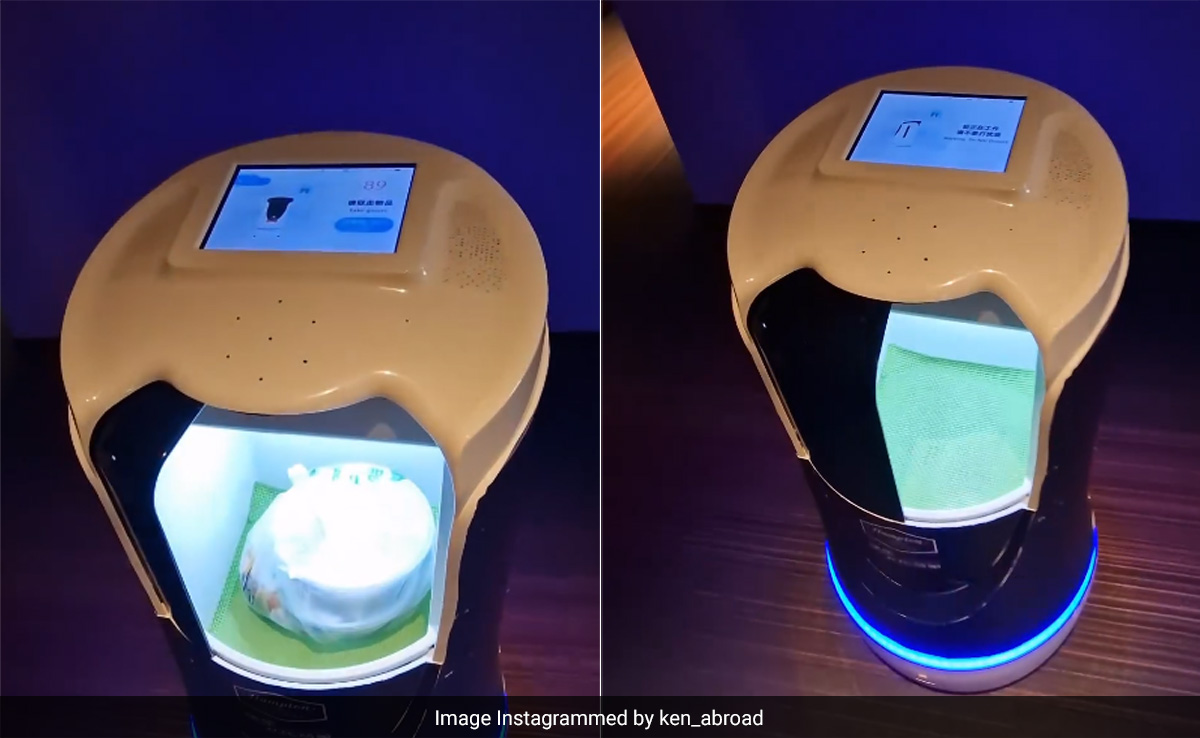 ''So Cool'': Robot Delivers Food To Travel Vlogger At His Hotel Room In China