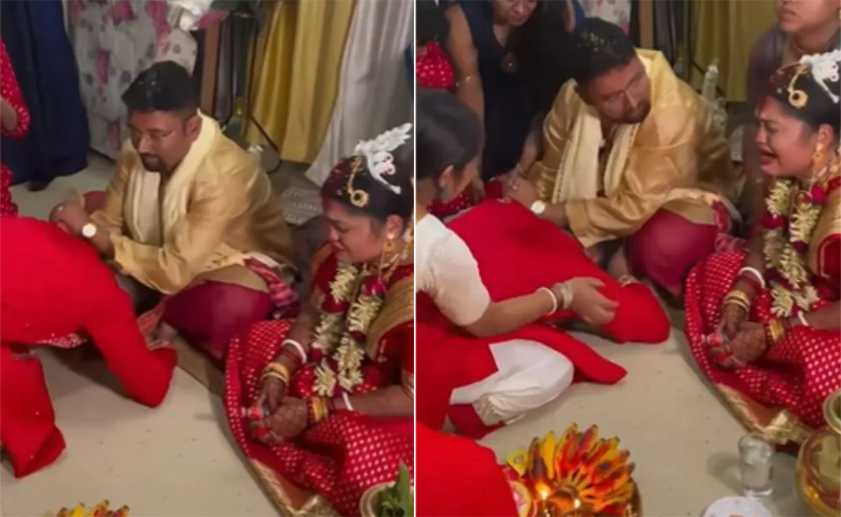 बहन की शादी में जीजा के पैर पड़कर फूट फूट कर रोने लगा भाई, Video देख आंखों से छलक जाएंगे आंसू