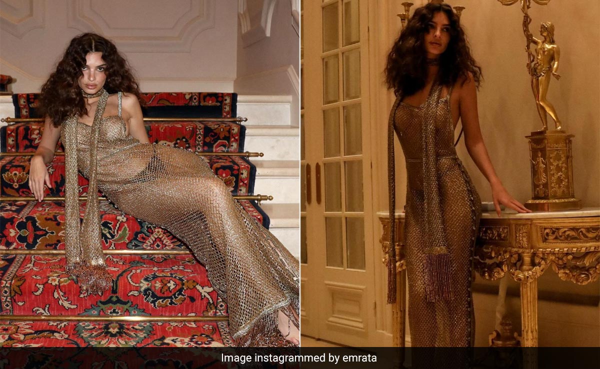 Emily Ratajkowski's Gold Chainmail Dress Takes Her Love For Sheer To A Whole New Level