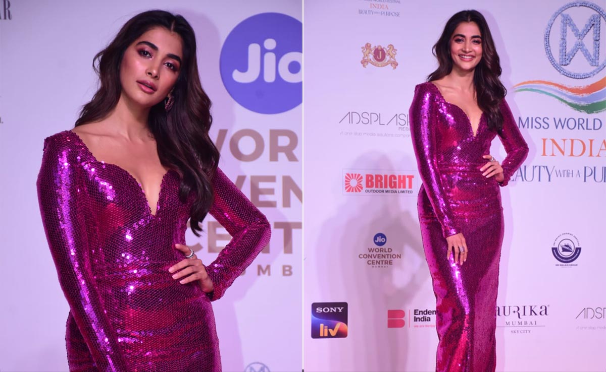 Pooja Hegde In A Pink Sequin Gown Is A Judge For The Night But Almost Looks Like A Beauty Queen Herself For 71st Miss World 2024 Pageant In Mumbai