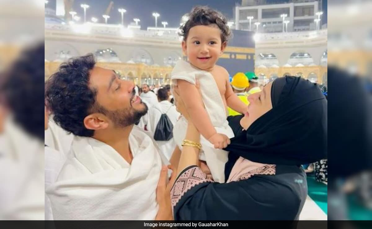 Gauahar Khan And Zaid Darbar Reveal Their Son Zehaan's Face During <i>Umrah</i>