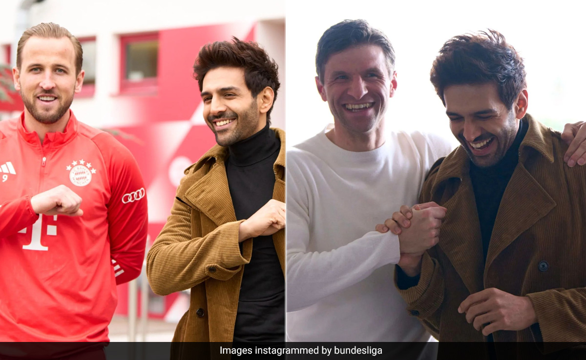 Kartik Aaryan's Fanboy Moment With Star Football Players Harry Kane And Thomas Muller