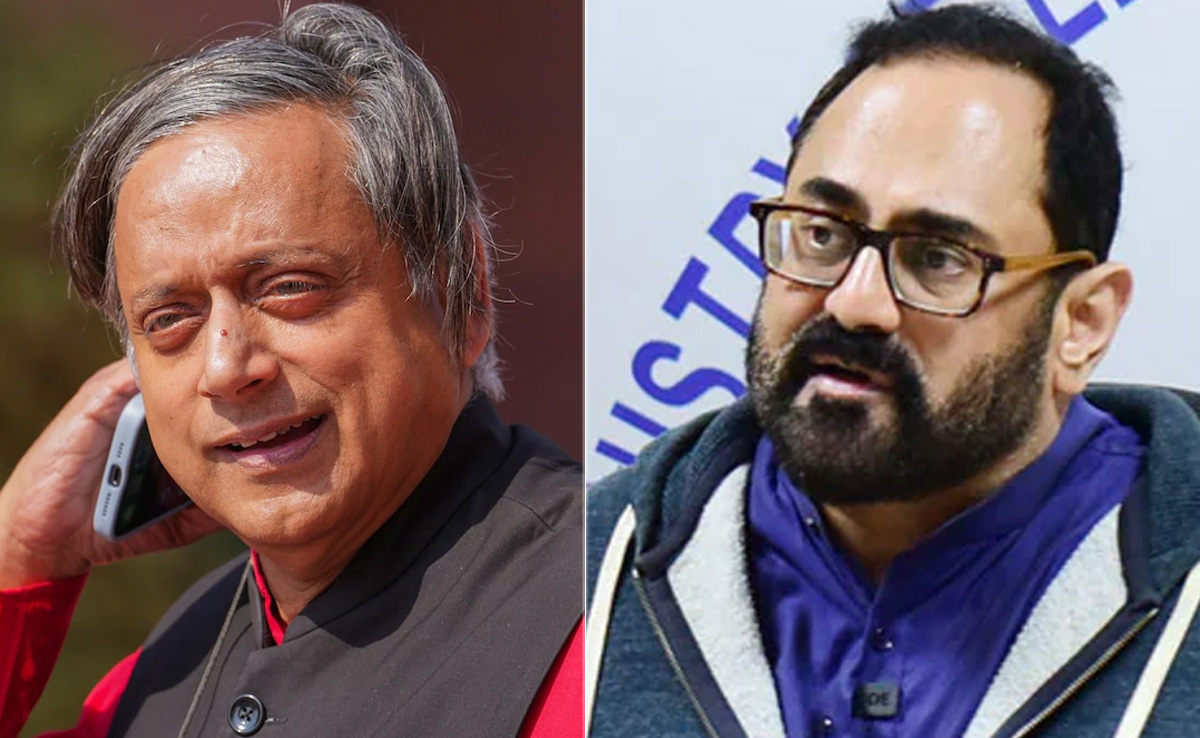 Union Minister Rajeev Chandrasekhar Sues Shashi Tharoor For Defamation