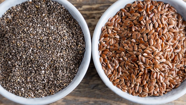 Seeds such as flax seeds and chai seeds are very rich in omega 3 fatty acids