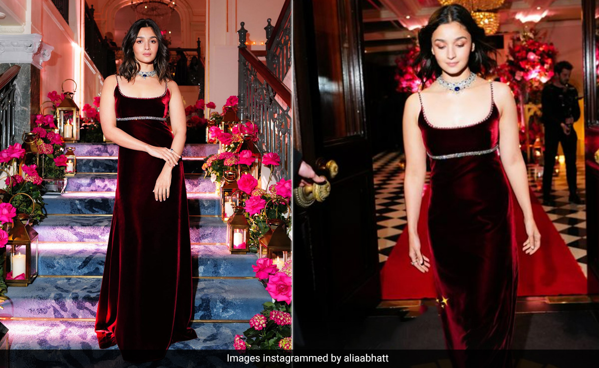 Alia Bhatt Was The Epitome Of Elegance In A Velvet Gucci Gown And Bulgari Necklace, Reportedly Worth Rs 20 Crores