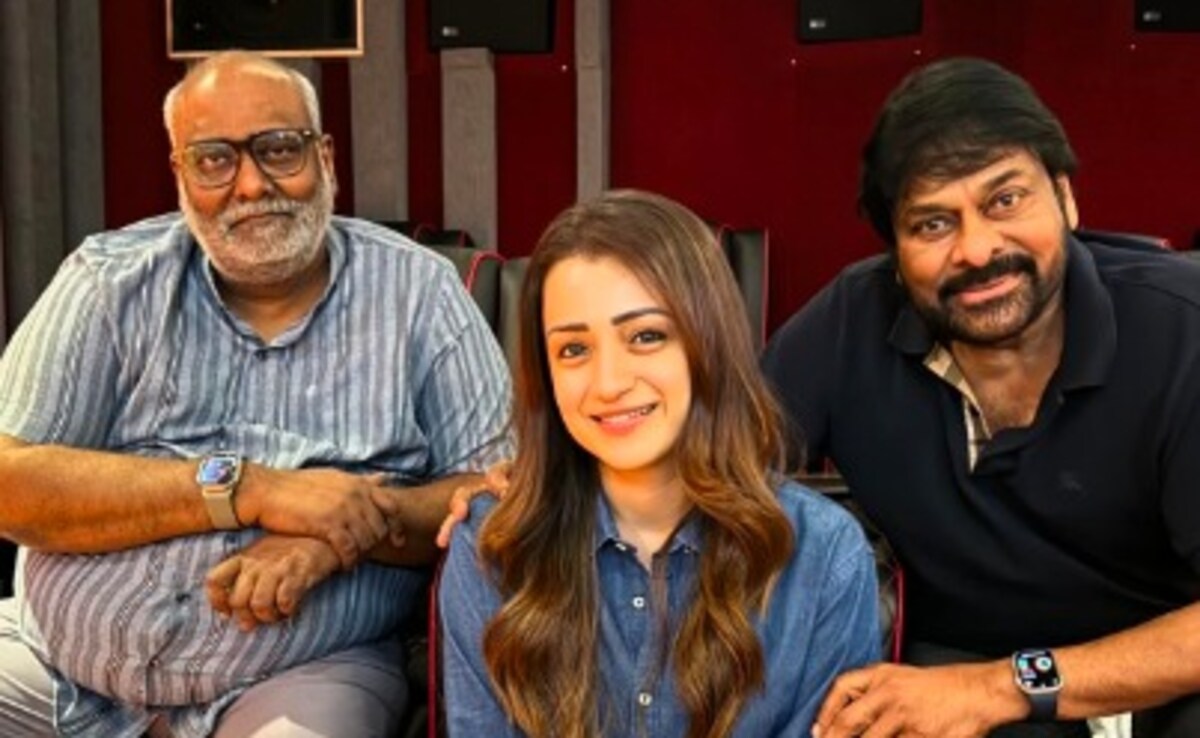 Inside Trisha Krishnan's "Divine Morning" With <i>Vishwambhara</i> Co-Star Chiranjeevi And MM Keeravani
