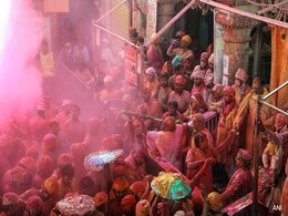 Pics: Lathmar Holi Celebration Kicks Off In Mathura's Barsana Pics: Lathmar Holi Celebration Kicks Off In Mathura's Barsana