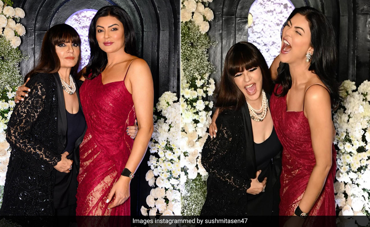 Sushmita Sen In A Sheer Red Gown Shows Us How Monochrome Party Dressing Is Done Right