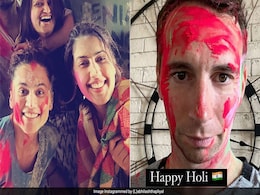 Taapsee Pannu's Holi 2024 With Mathias Boe Came In A Casual Blue Shirt With Colour And Love Smeared All Over Taapsee Pannu's Holi 2024 With Mathias Boe Came In A Casual Blue Shirt With Colour And Love Smeared All Over