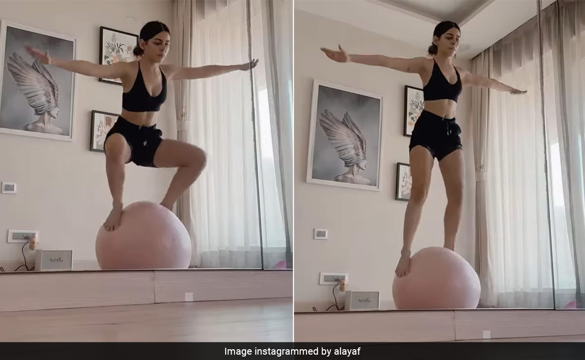 Alaya Furniturewalla Doing 10 Squats On A Gym Ball Is Setting New Fitness Goals