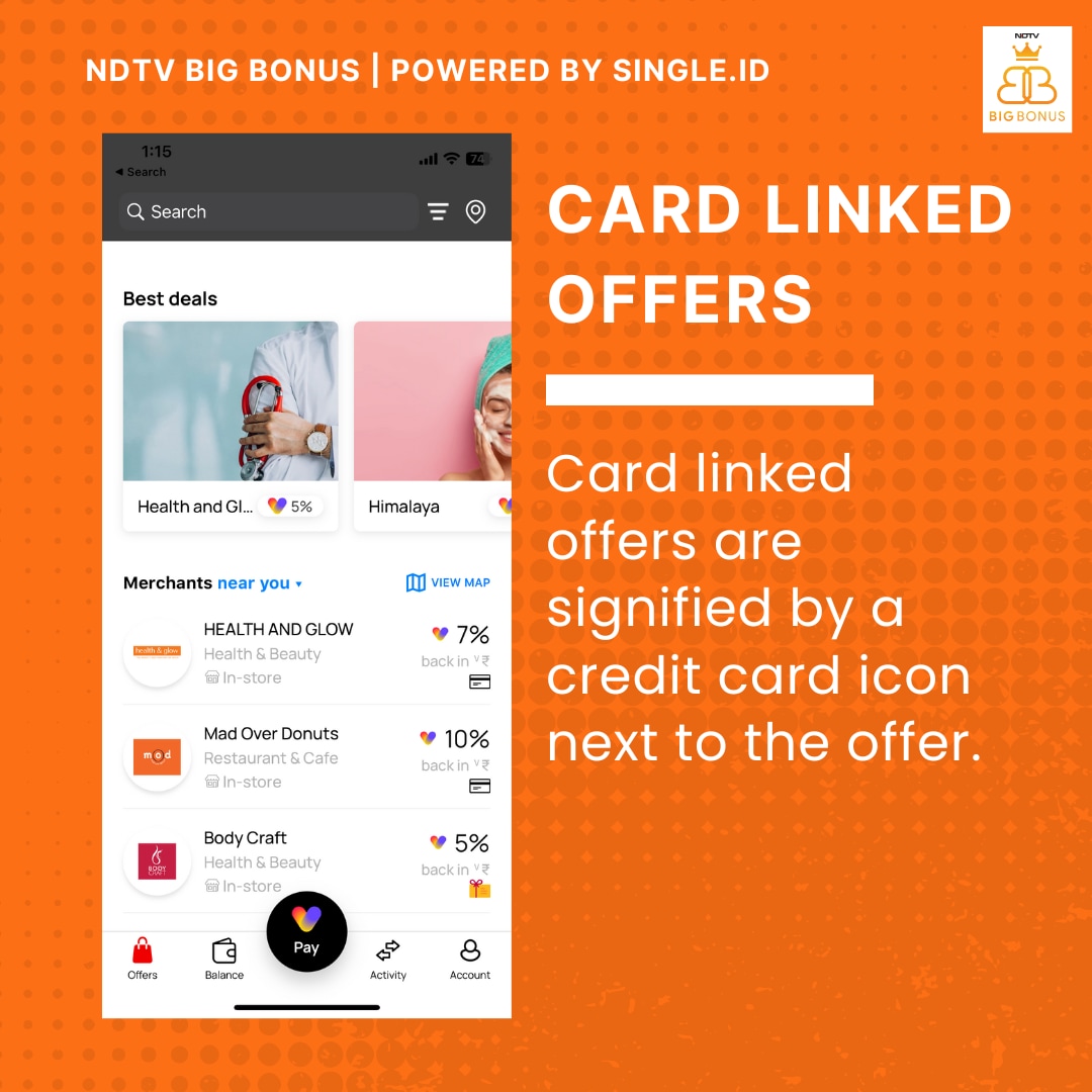 NDTV Big Bonus App also has card-linked offers.