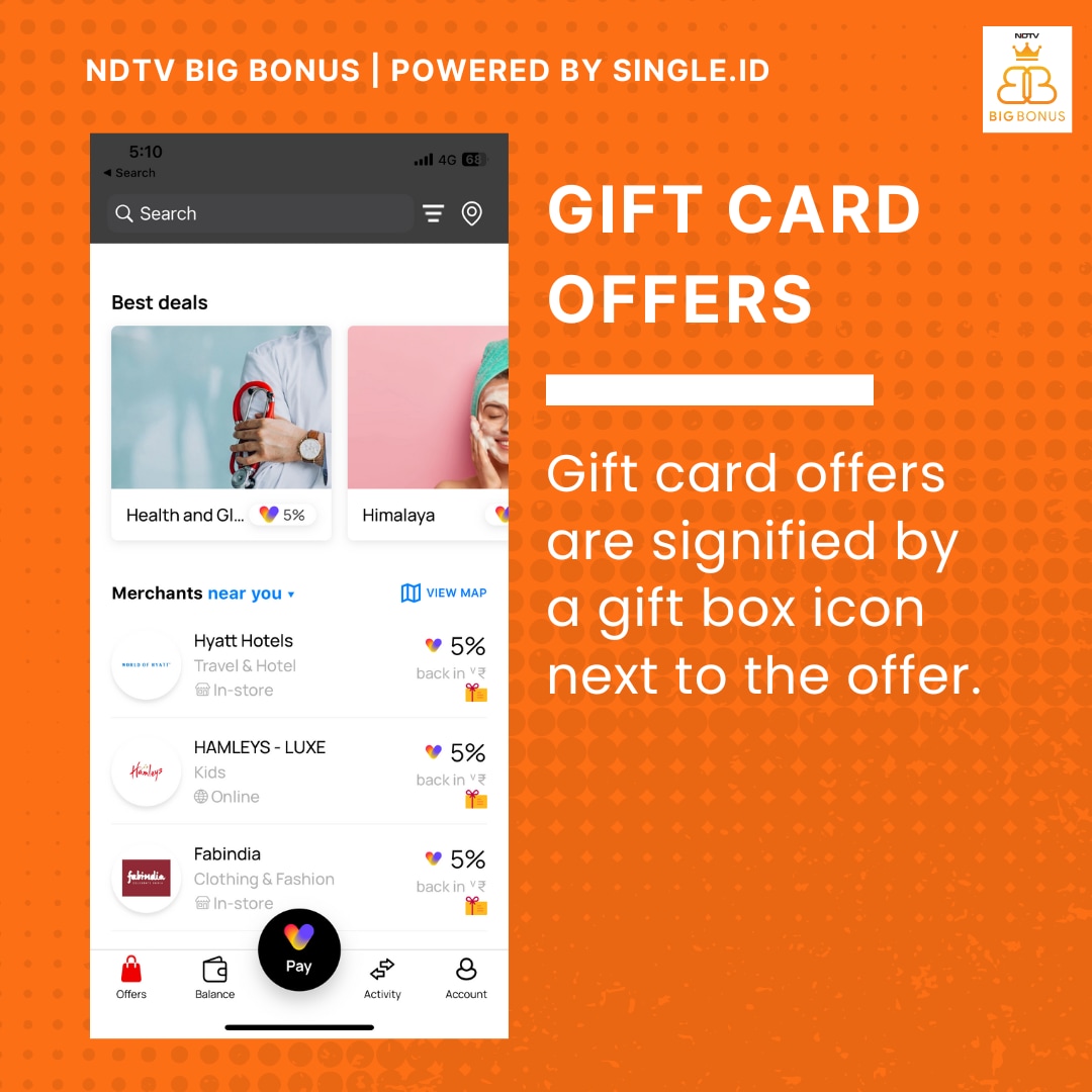 You can automatically earn rewards by buying a gift card.