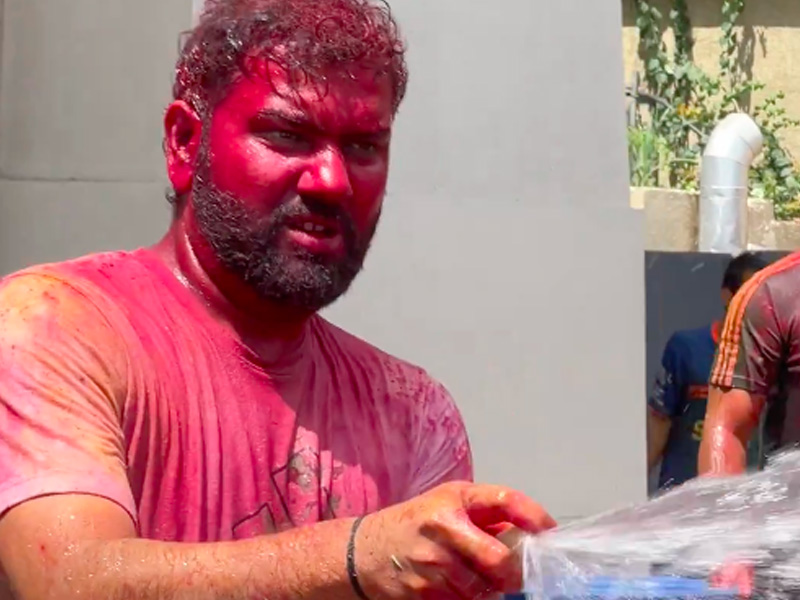 Watch: Rohit Sharma's Mega Holi Celebrations With Mumbai Indians Teammates